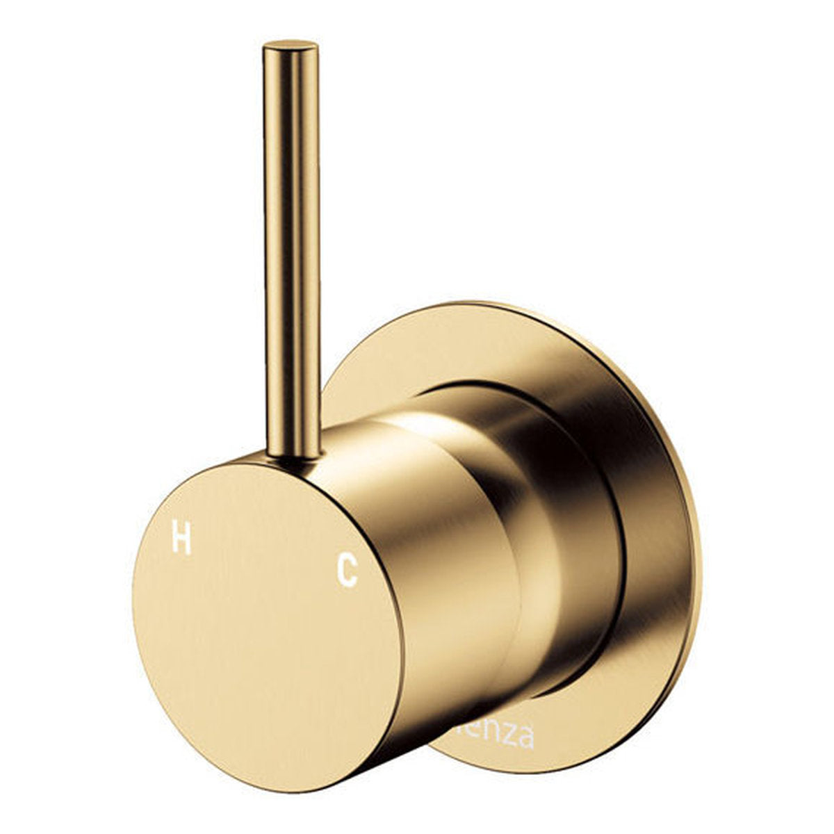 Fienza Kaya Up Wall Mixer, Small Round Plate, Urban Brass - Lead Free
