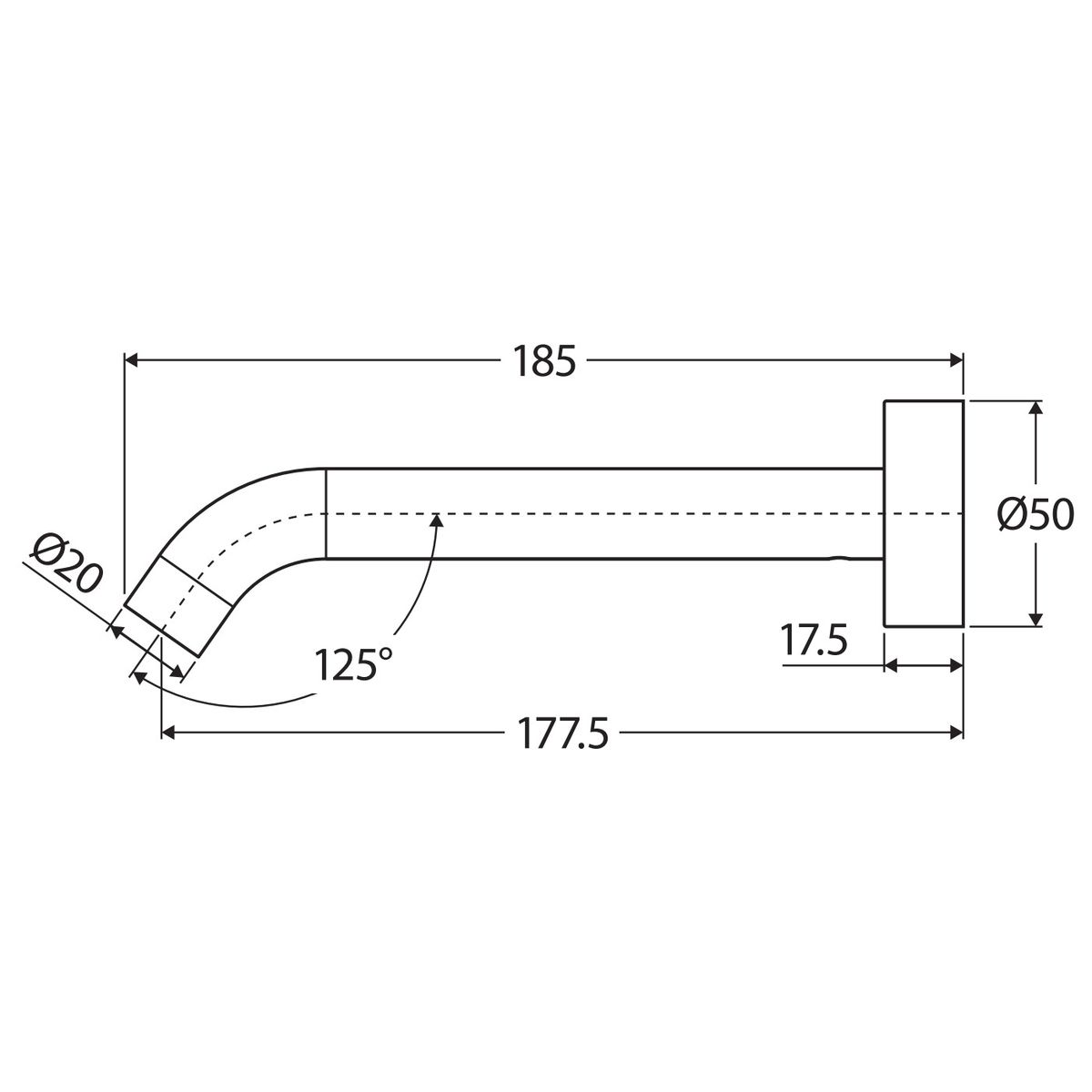Kaya Basin/Bath Outlet, 180mm, Matte White