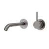 Kaya Up Wall Basin/Bath Mixer Set Round Plates, 160mm Outlet, Gun Metal