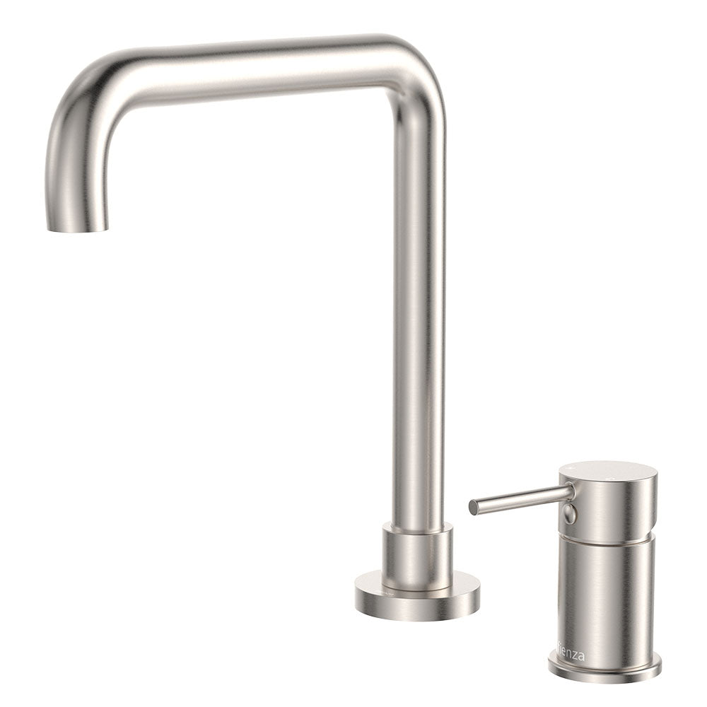 Kaya Squareline Hob Mixer Set, Brushed Nickel