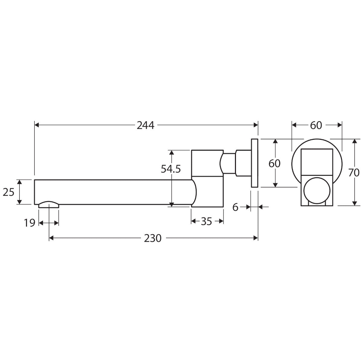 Fienza Kaya Swivel Basin/Bath Outlet, Brushed Nickel