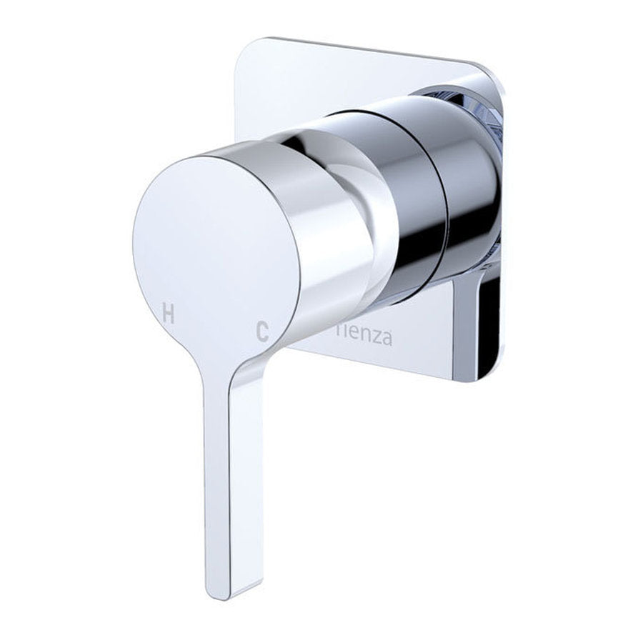Fienza Sansa Wall Mixer, Square Plate, Chrome