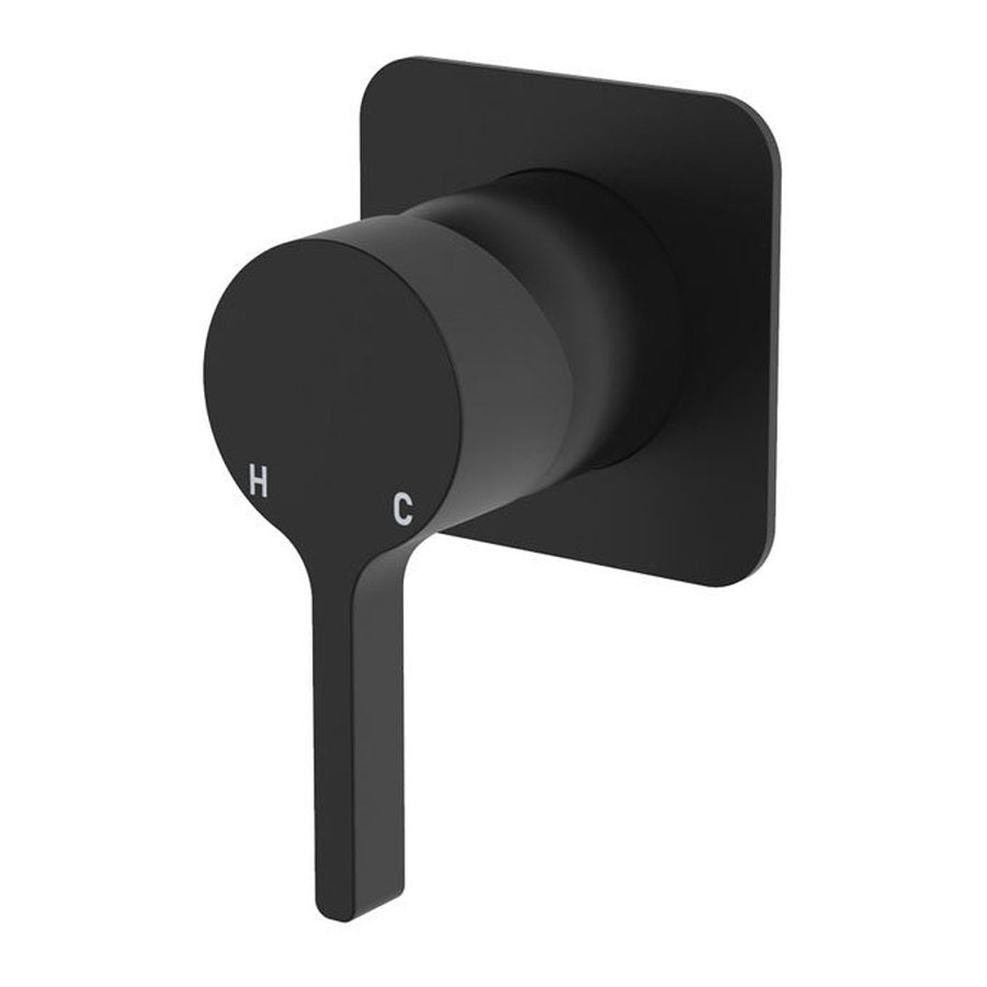 Fienza Sansa Wall Mixer, Square Plate, Matte Black