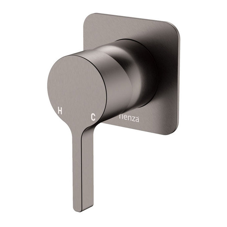 Fienza Sansa Wall Mixer, Square Plate, Gun Metal