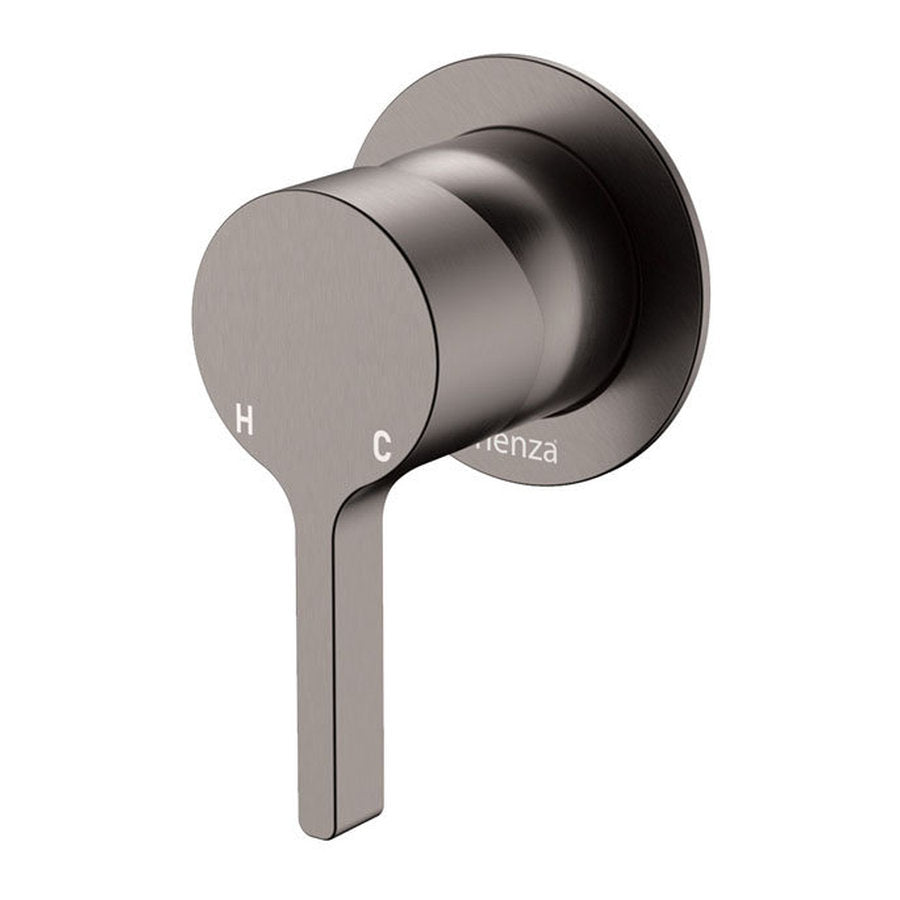 Fienza Sansa Wall Mixer, Small Round Plate, Gun Metal