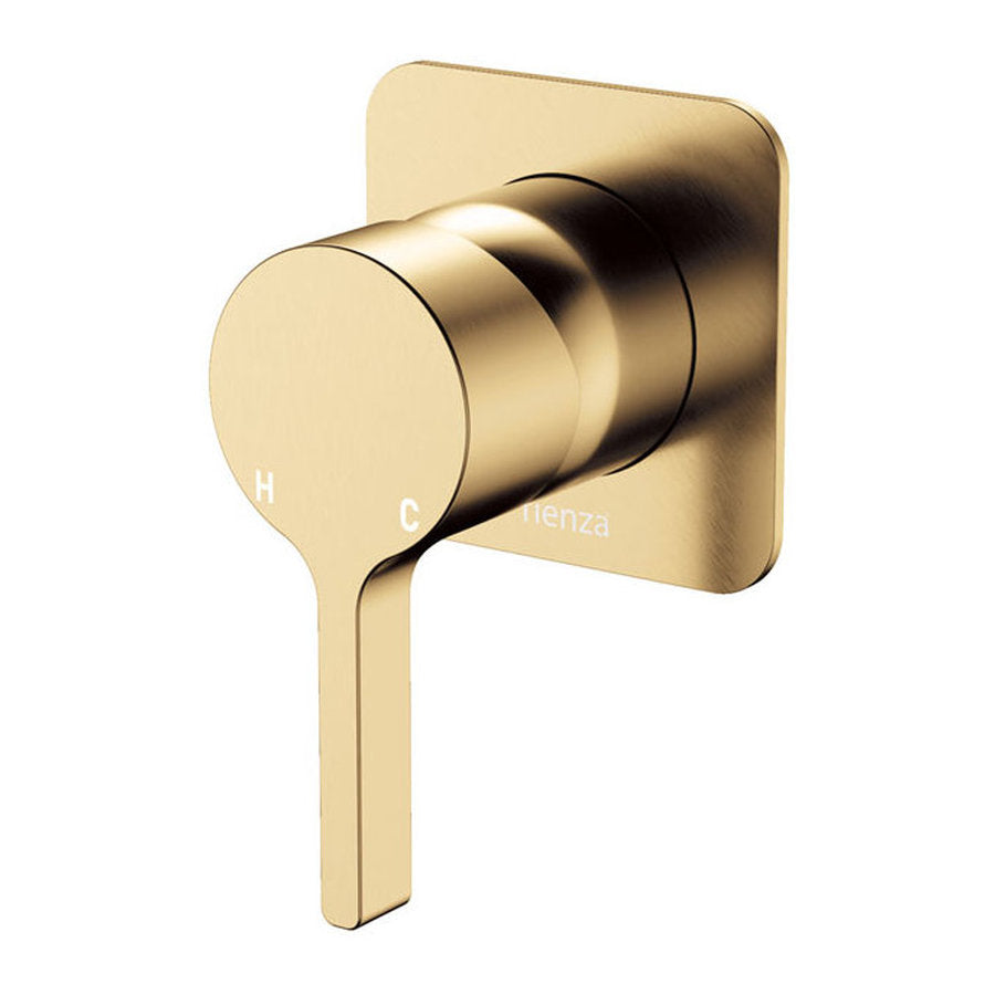 Fienza Sansa Wall Mixer, Square Plate, Urban Brass