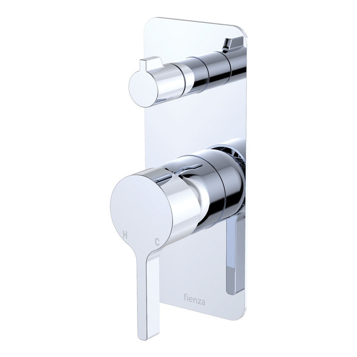 Fienza Sansa Wall Diverter Mixer, Rectangular Plate, Chrome