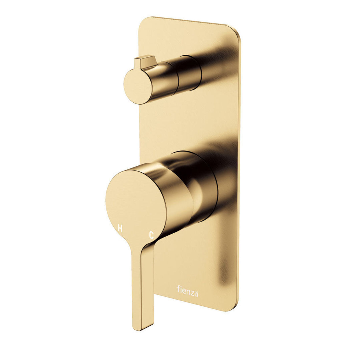 Fienza Sansa Wall Diverter Mixer, Rectangular Plate, Urban Brass