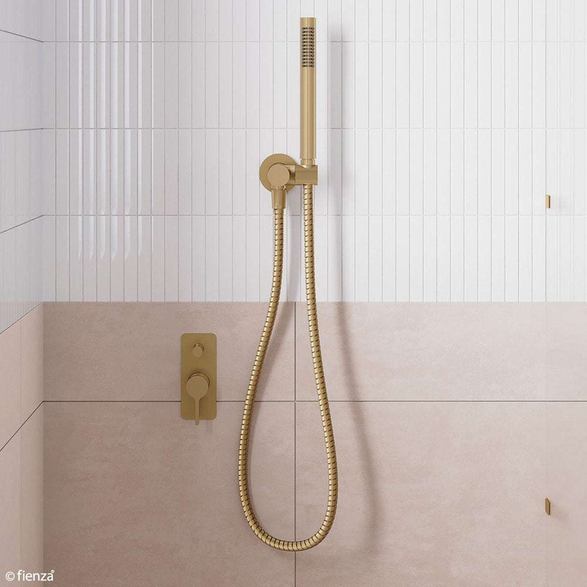 Fienza Sansa Wall Diverter Mixer, Rectangular Plate, Urban Brass