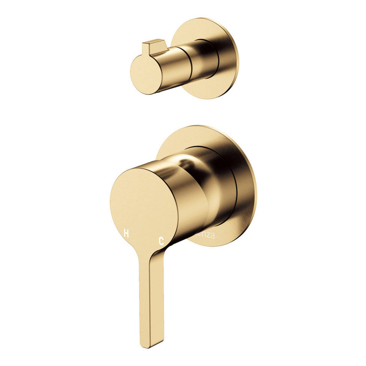 Fienza Sansa Wall Diverter Mixer, Small Round Plates, Urban Brass