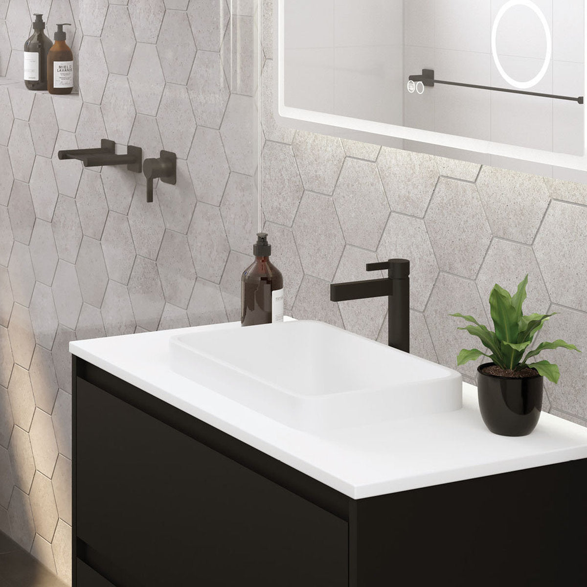 Fienza Sansa Basin Mixer, Matte Black