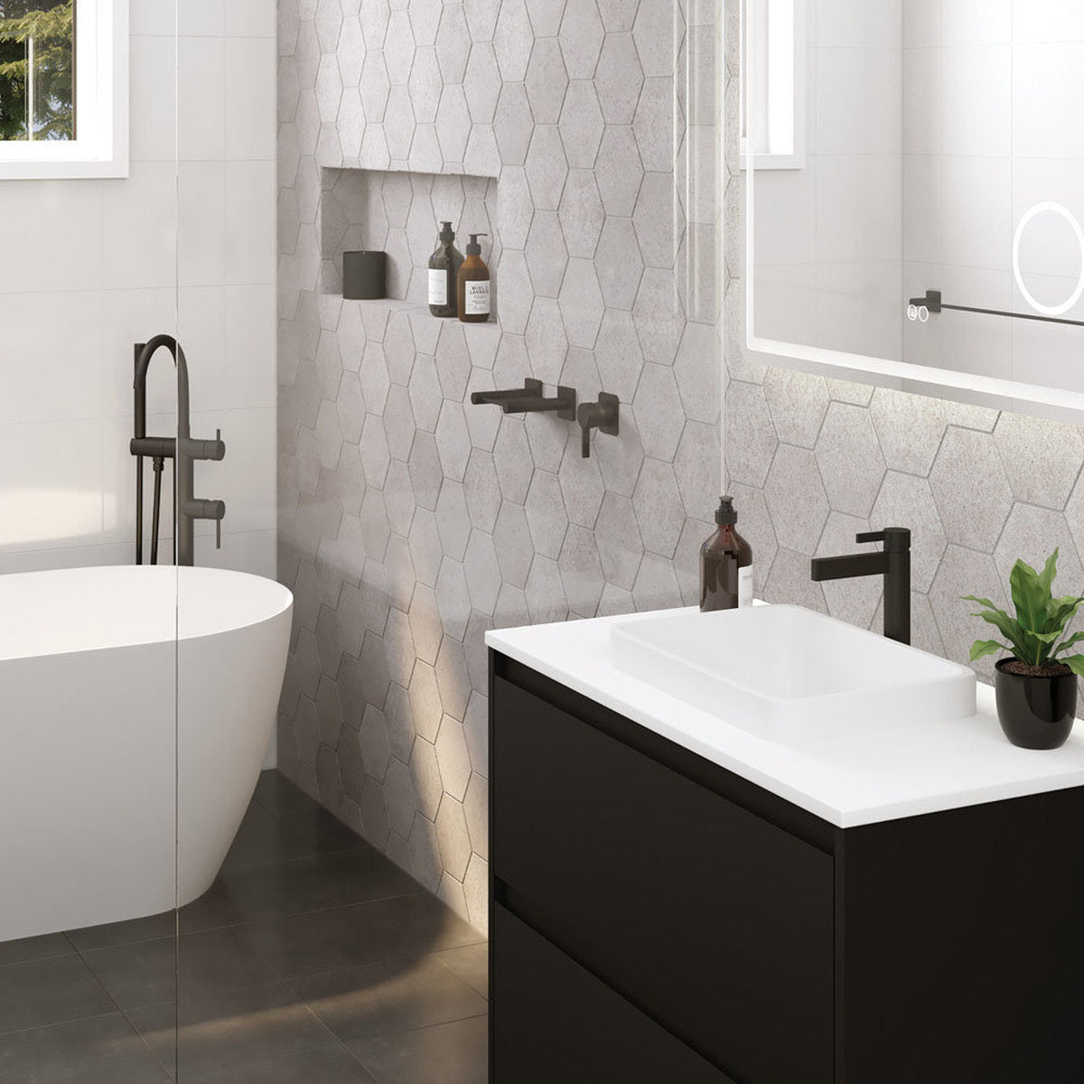 Fienza Sansa Basin Mixer, Matte Black