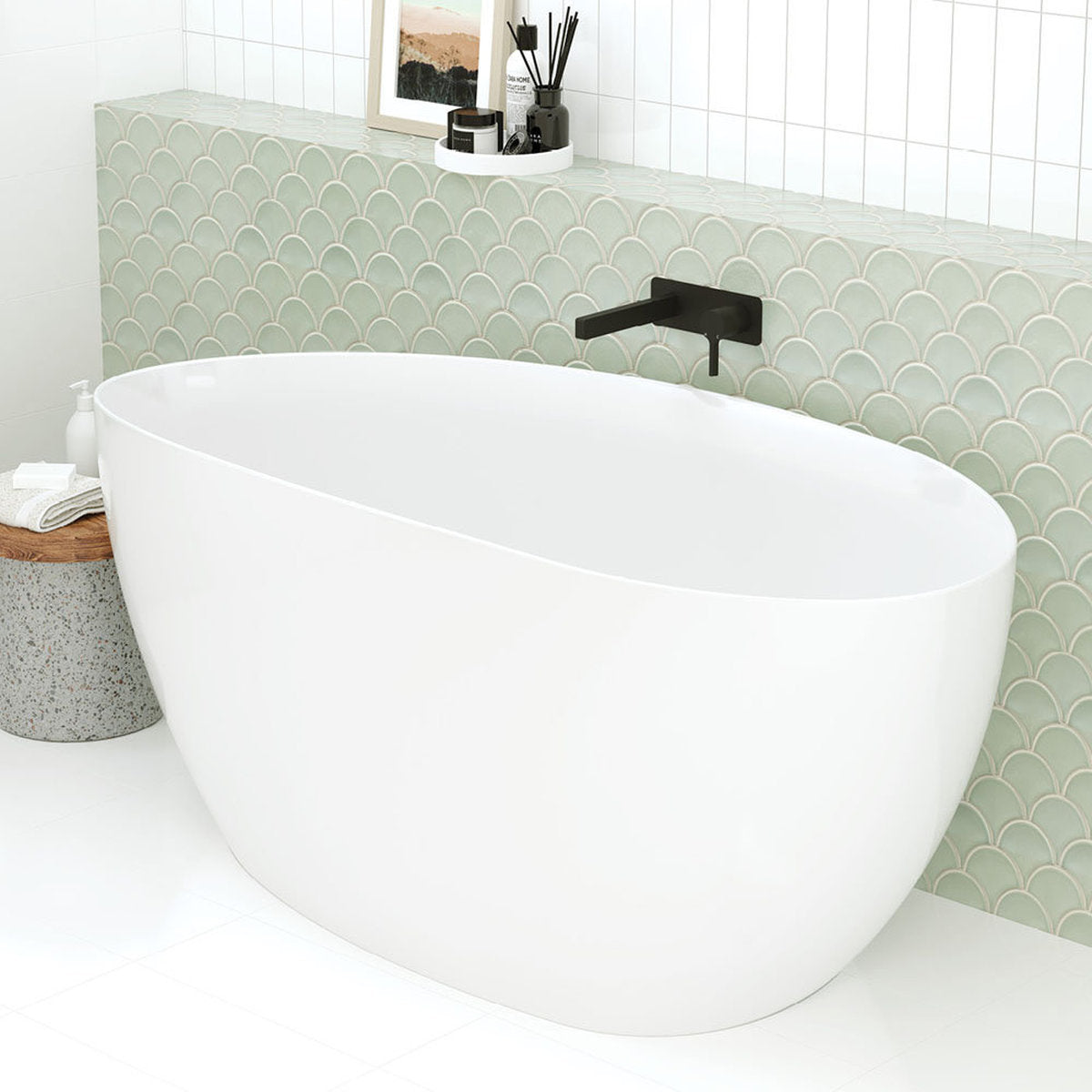 Fienza Sansa Wall Bath Mixer Set, Matte Black