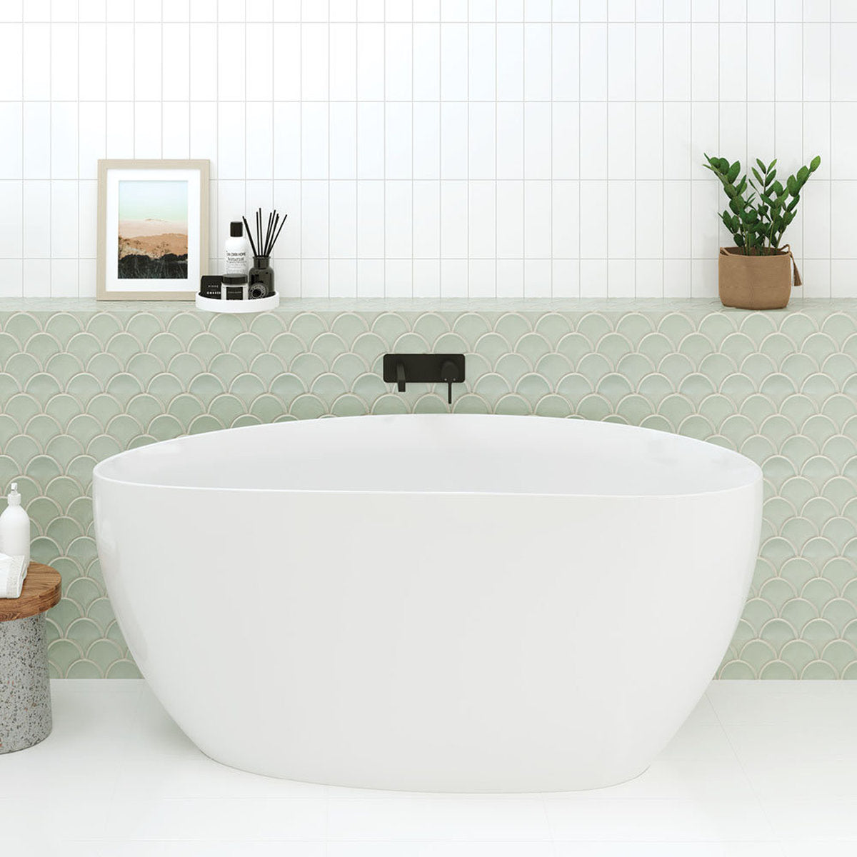 Fienza Sansa Wall Bath Mixer Set, Matte Black