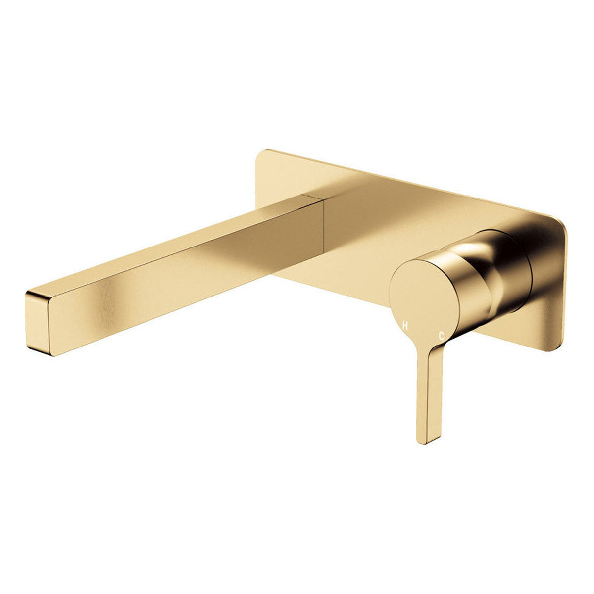 Fienza Sansa Wall Basin Mixer Dress Kit, Rectangular Plate, Urban Brass