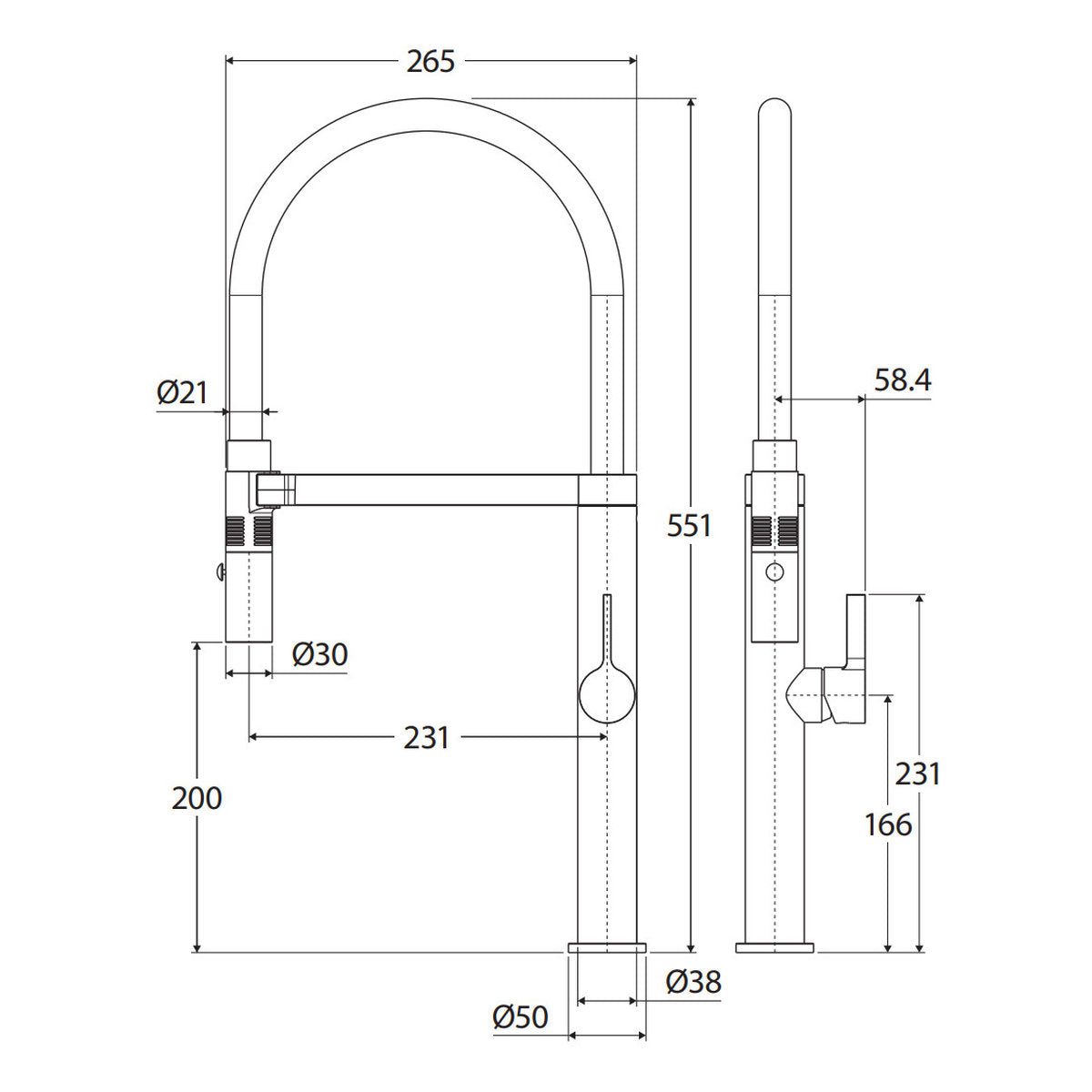 Fienza Sansa Pull Down Sink Mixer, Brushed Nickel