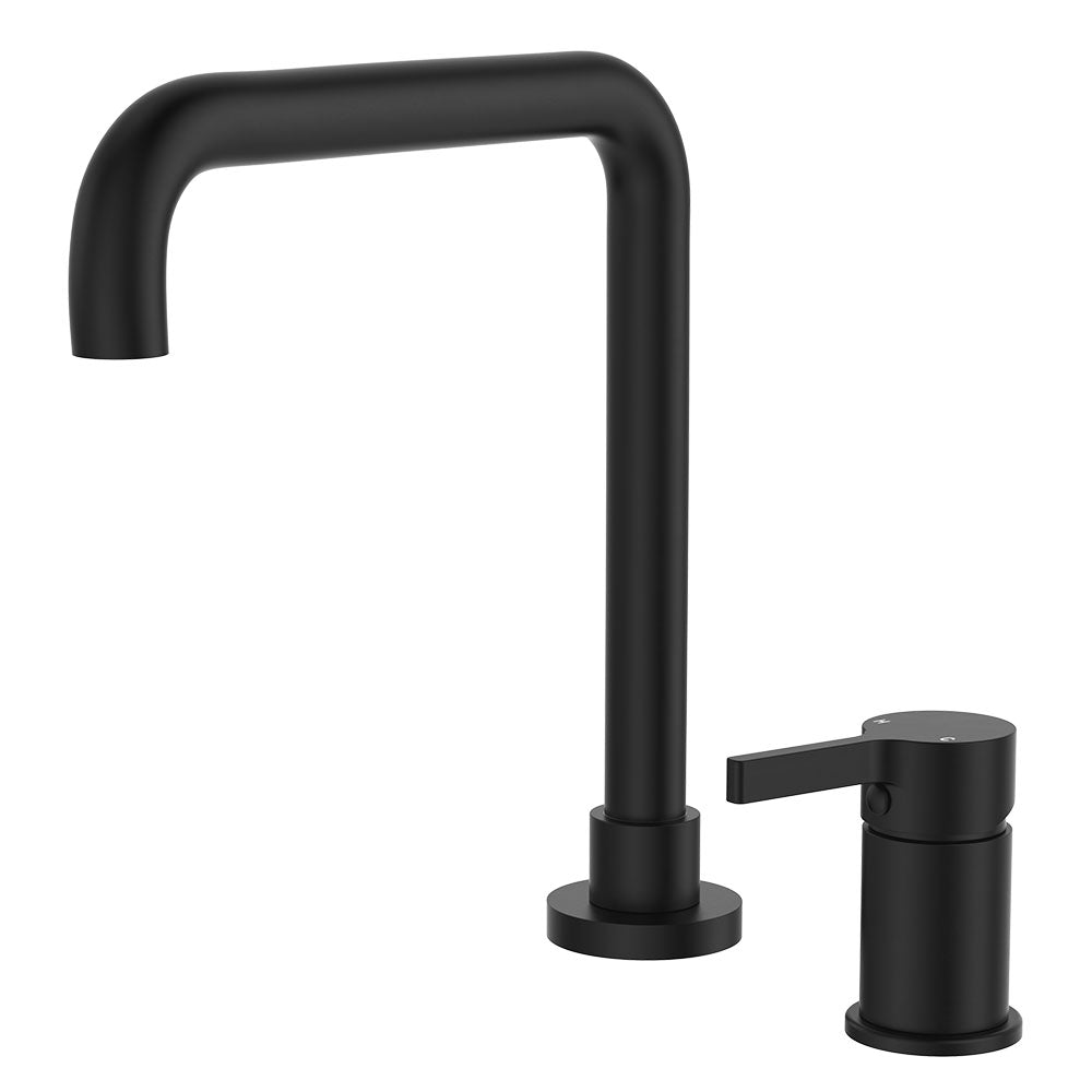 Sansa Squareline Hob Mixer Set, Matte Black