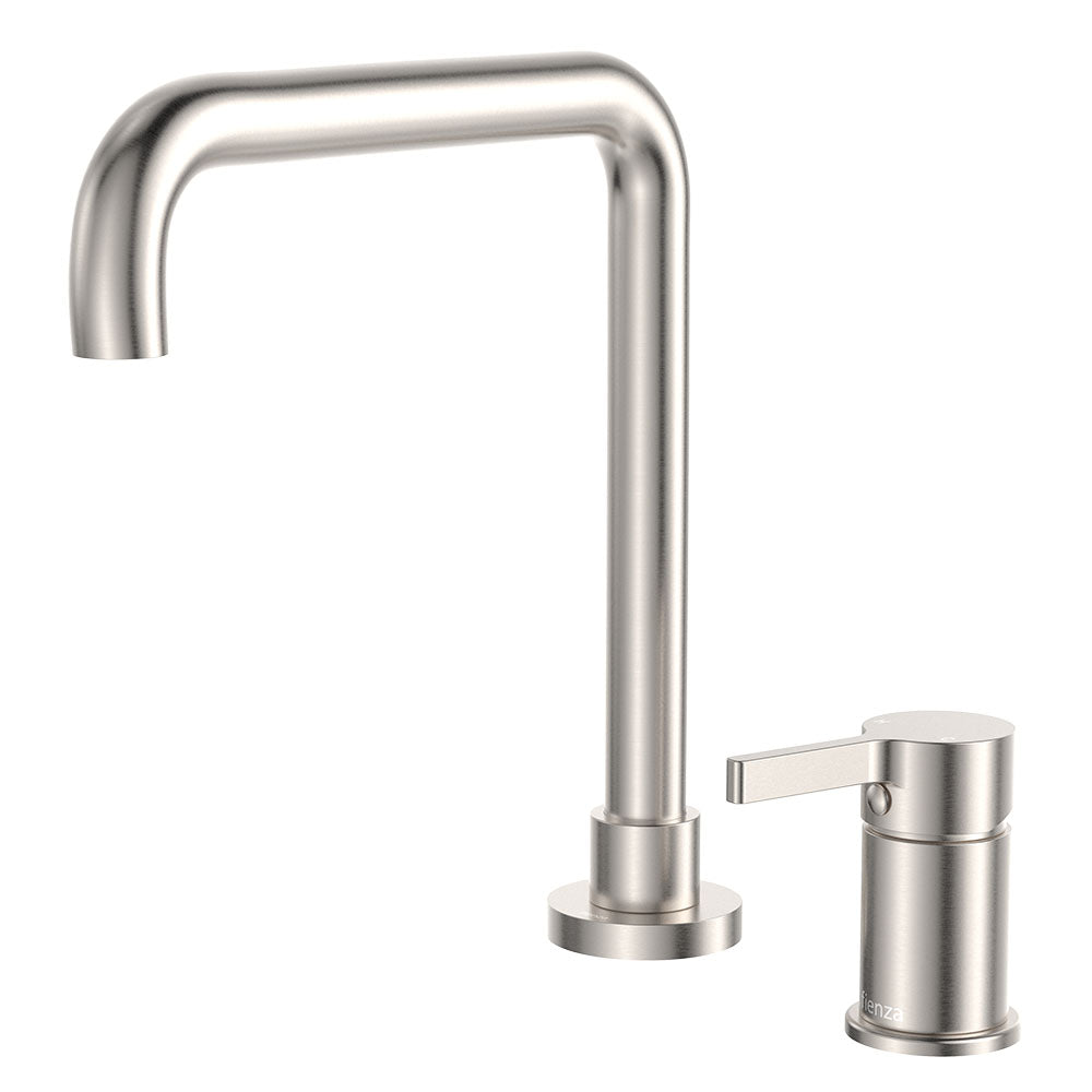 Sansa Squareline Hob Mixer Set, Brushed Nickel