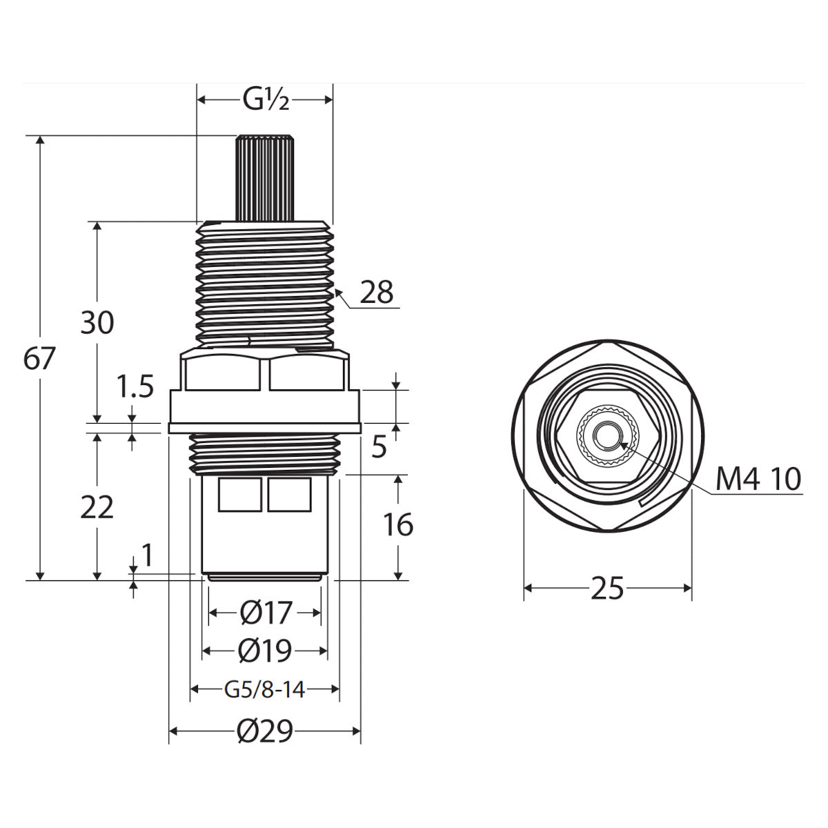 Fienza Universal Wall Tap Hot/Cold Spindle Set