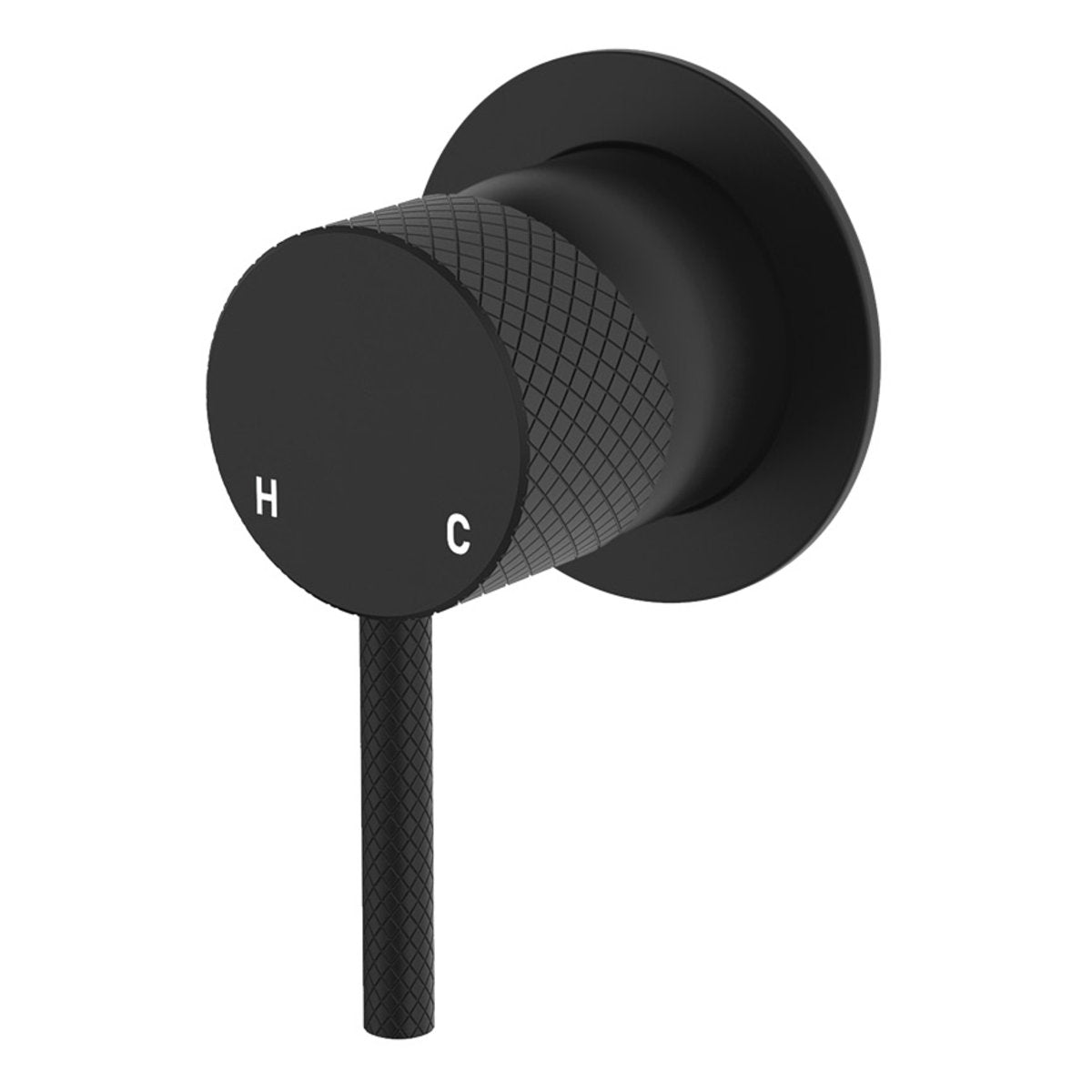 Axle Wall Mixer, Small Round Plate, Matte Black