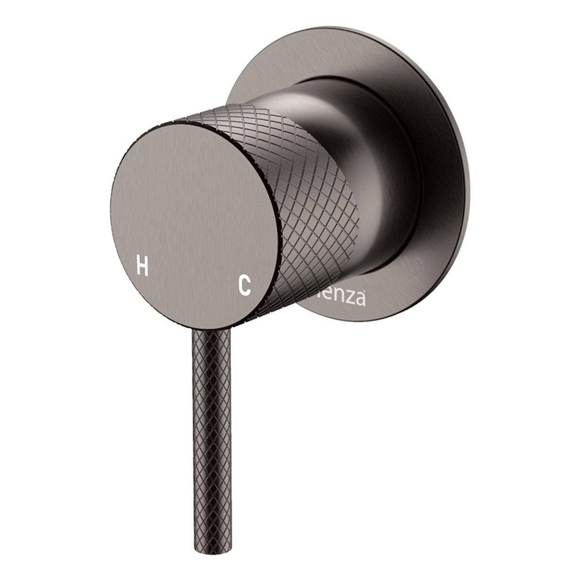Axle Wall Mixer, Small Round Plate, Gun Metal