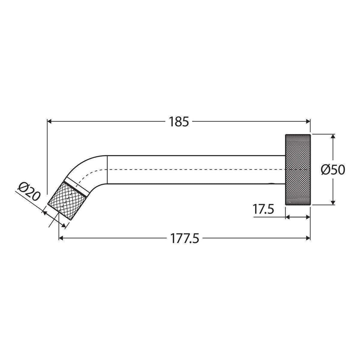 Fienza Axle 180 mm Basin/Bath Outlet, Brushed Nickel - Lead Free