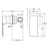 Tono Wall Mixer, Square Plate, Urban Brass