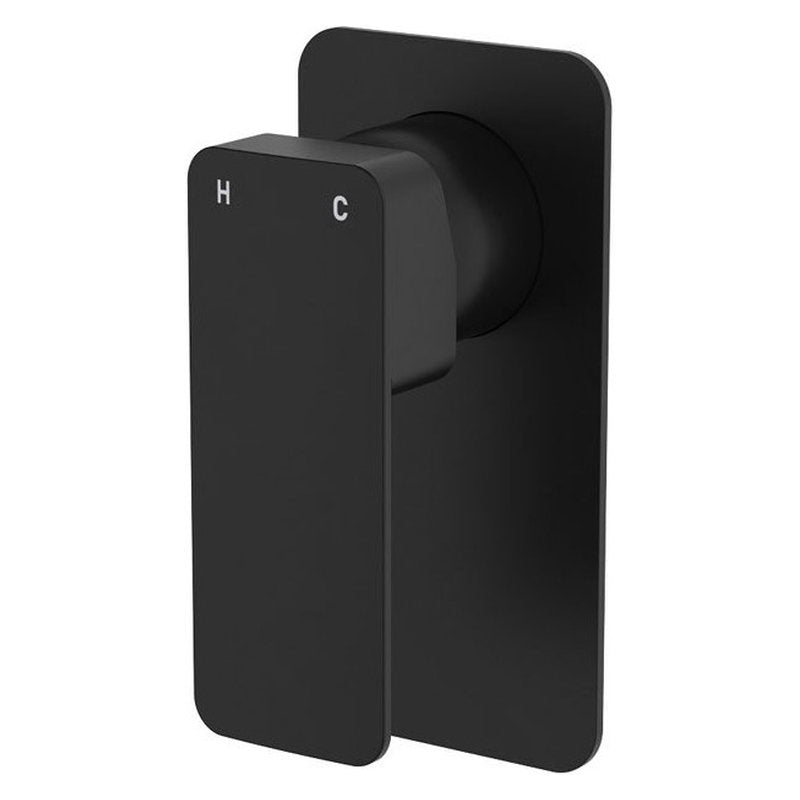 Fienza Tono Wall Mixer, Rectangular Plate, Matte Black