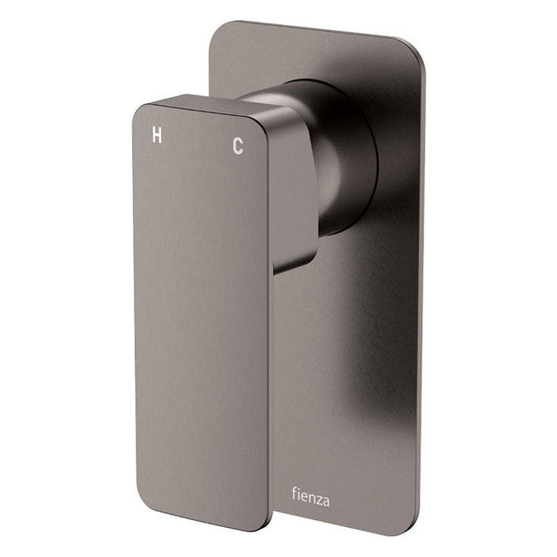 Fienza Tono Wall Mixer, Rectangular Plate, Gun Metal