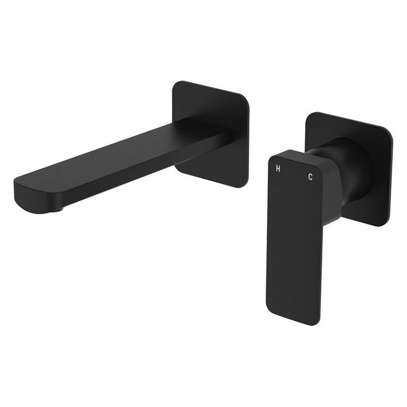 Fienza TONO Basin/Bath Wall Mixer Dress Kit, Small Square Plates, 160mm,Matte Black
