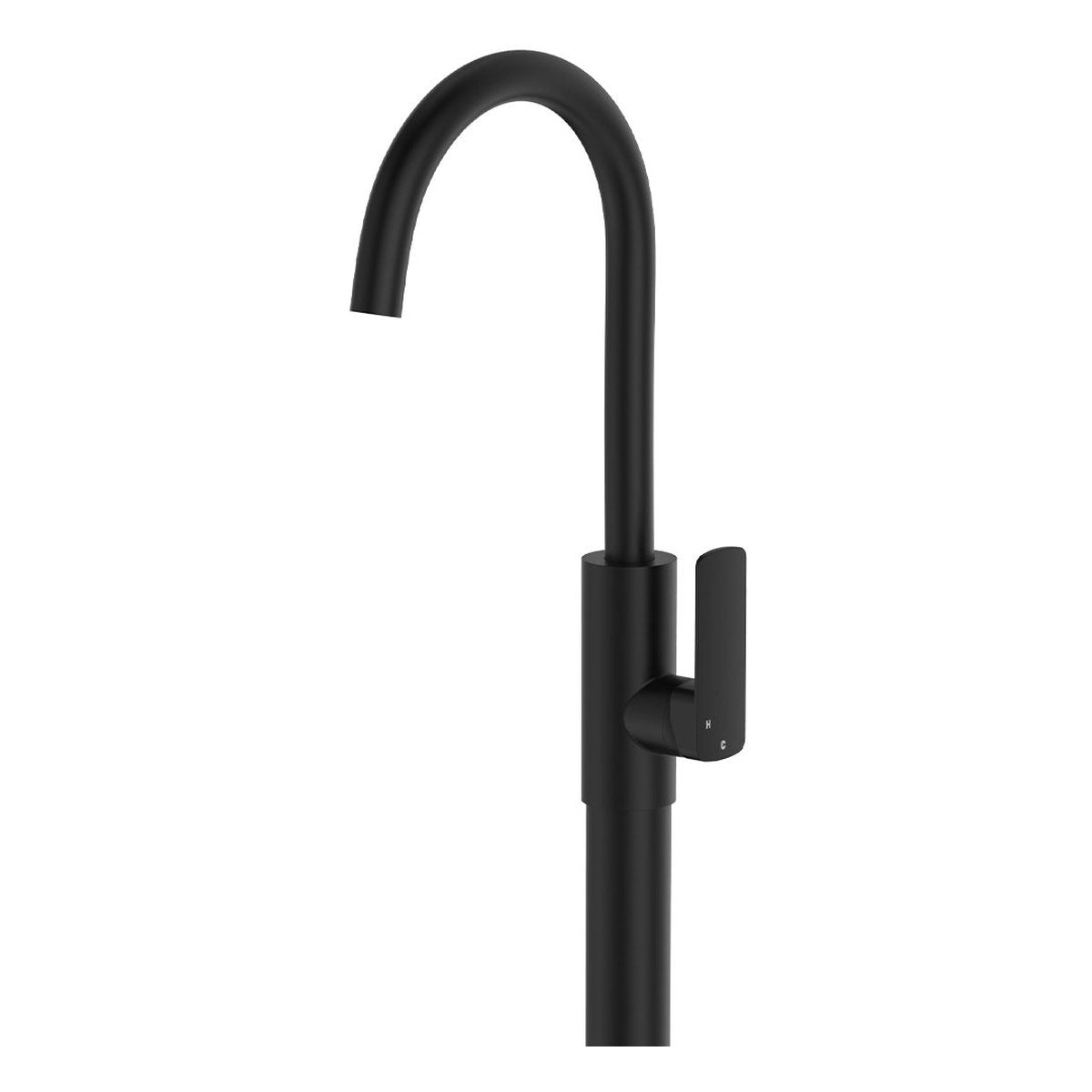 Fienza Tono Floor Mounted Basin/Bath Mixer, Matte Black