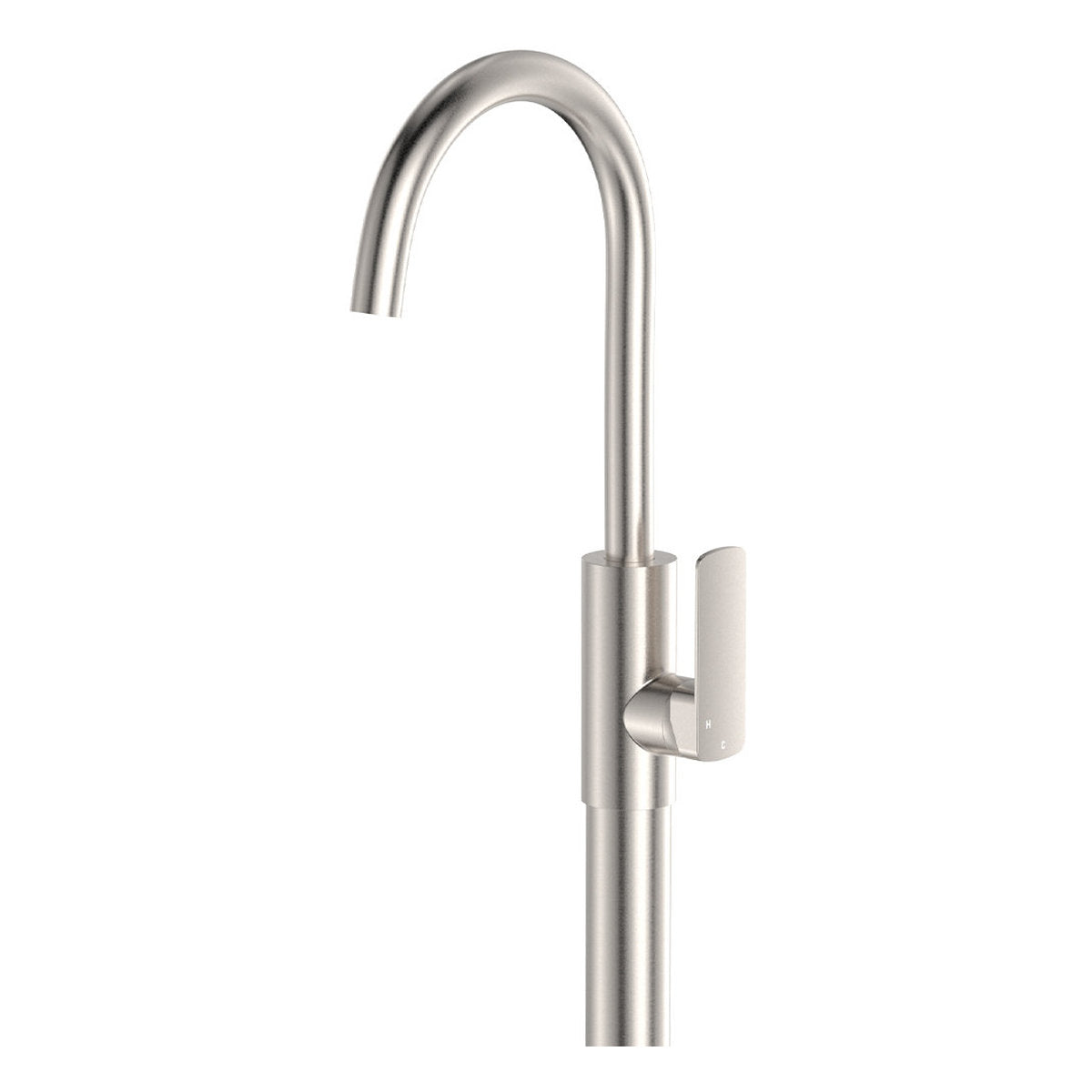 Fienza Tono Floor Mounted Basin/Bath Mixer, Brushed Nickel