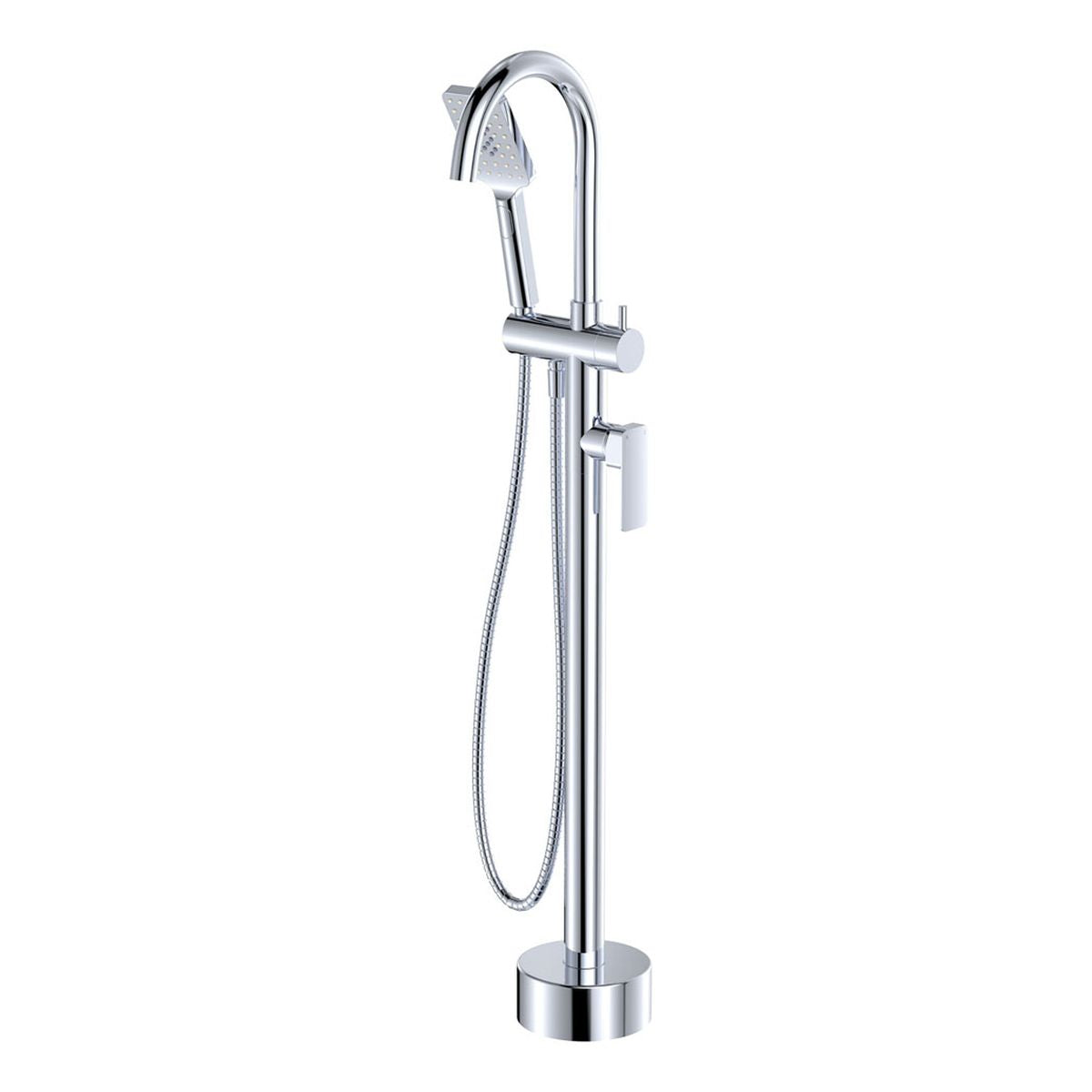 Tono Floor Mounted Bath Mixer With Hand Shower, Chrome