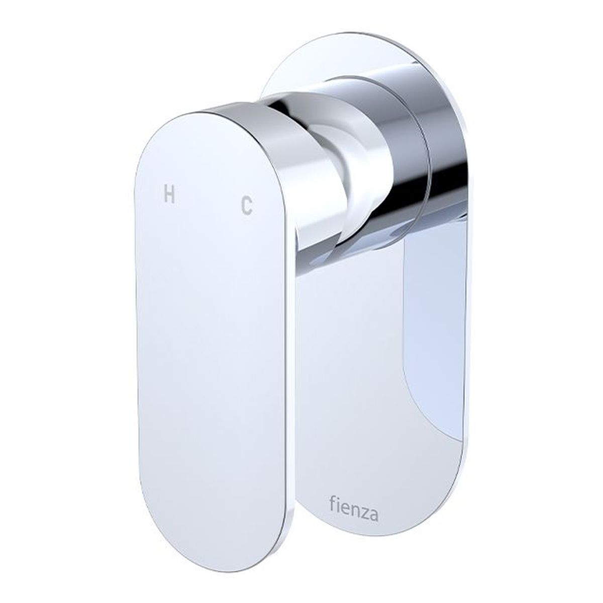 Fienza Empire Slim Wall Mixer Oval Plate Dress Kit, Chrome, Lead Free