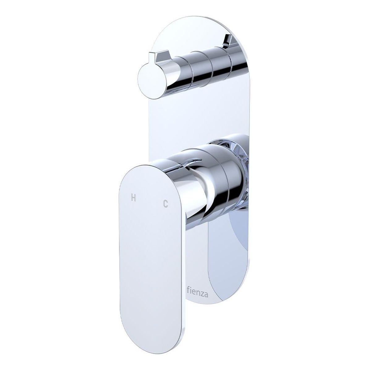Empire Slim Wall Diverter Mixer, Large Oval Plate, Vertical, Chrome