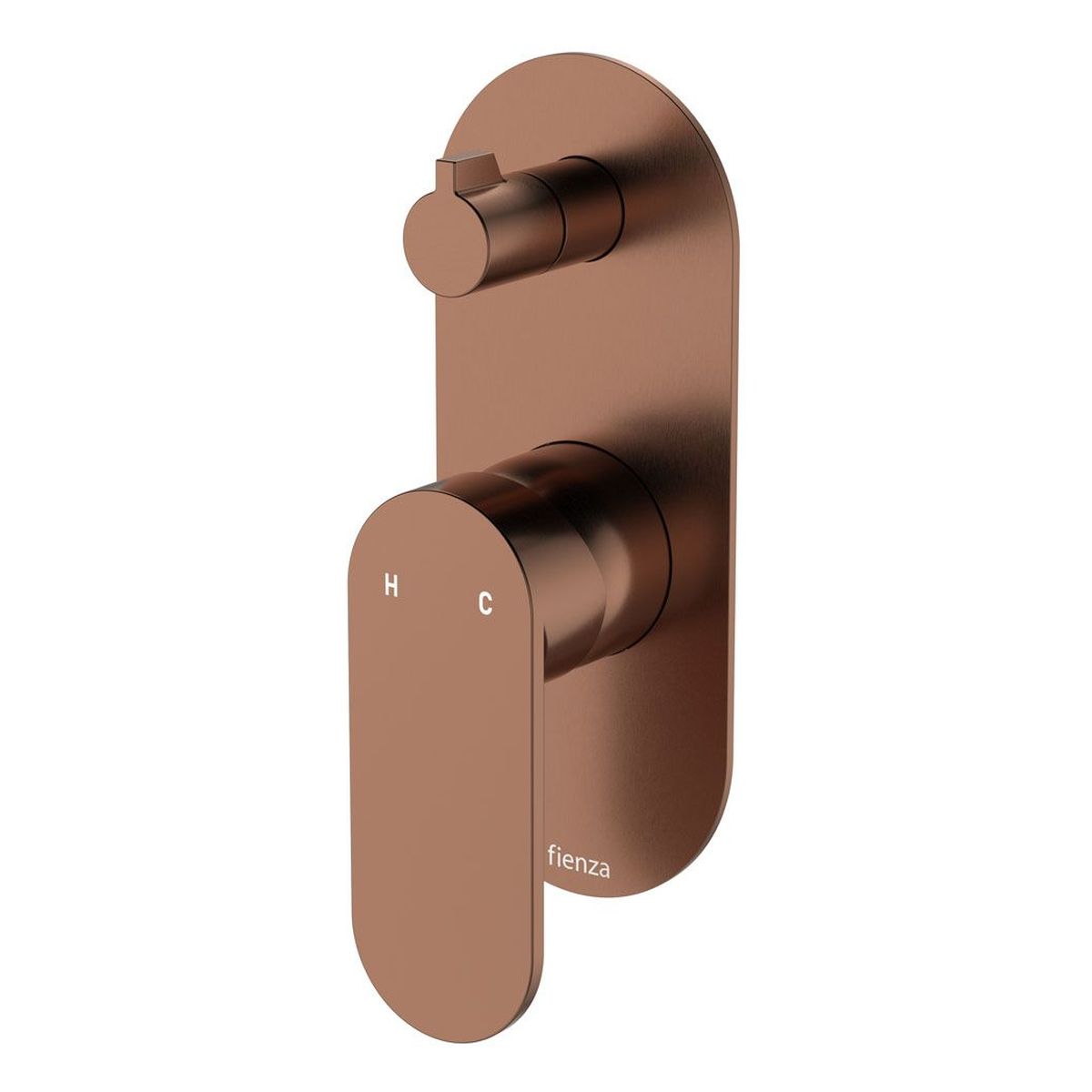 Empire Slim Wall Diverter Mixer, Large Oval Plate, Vertical, Brushed Copper