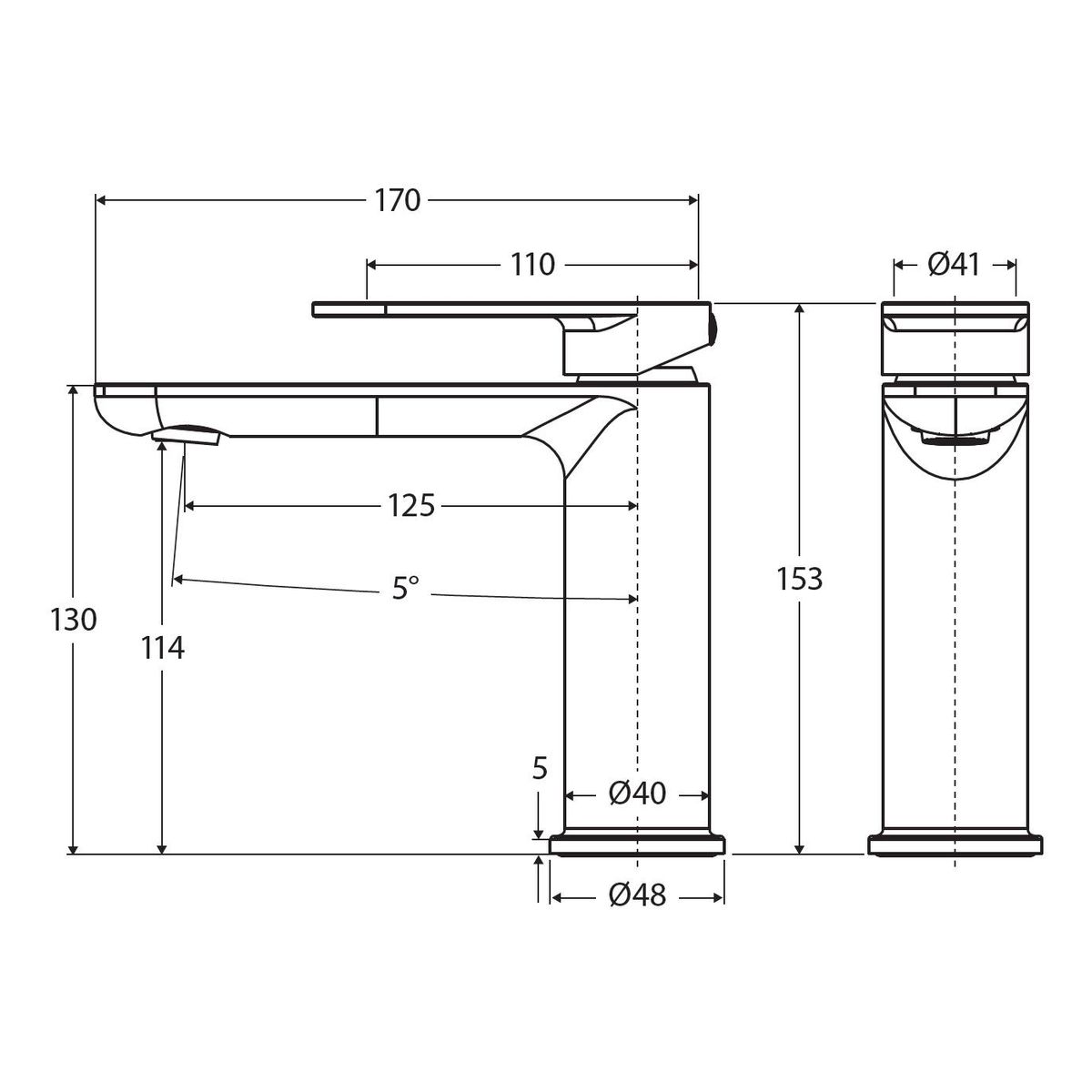 Empire Slim Cold Start Basin Mixer, Brushed Nickel
