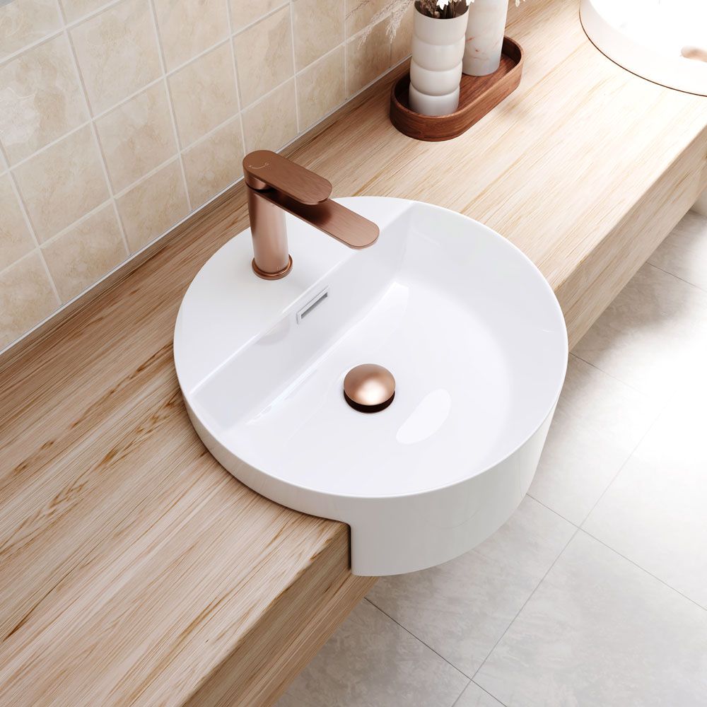 Empire Slim Cold Start Basin Mixer, Brushed Copper