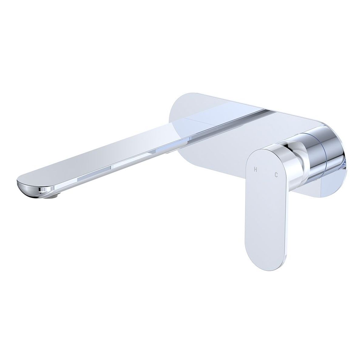 Fienza Empire Slim Basin/Bath Wall Mixer Set Oval Plate 200mm Dress Kit, Chrome, Lead Free