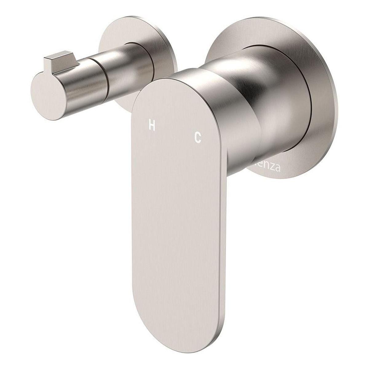 Empire Slim Wall Diverter Mixer, Small Round Plates, Horizontal, Brushed Nickel