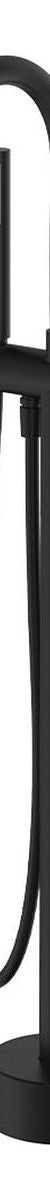 Empire Slim Floor Mounted Bath Mixer with Hand Shower, Matte Black