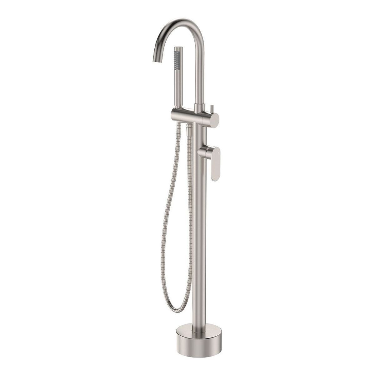 Empire Slim Floor Mounted Bath Mixer with Hand Shower, Brushed Nickel