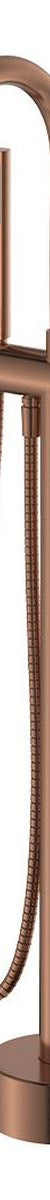 Empire Slim Floor Mounted Bath Mixer with Hand Shower, Brushed Copper