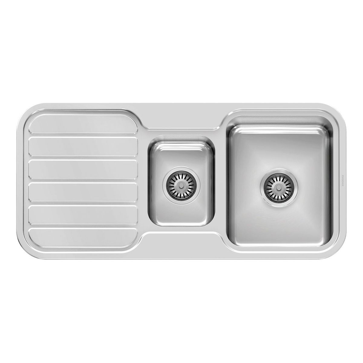 1000 Series 1 and 1/3 Bowl Sink with Drainer and No Taphole