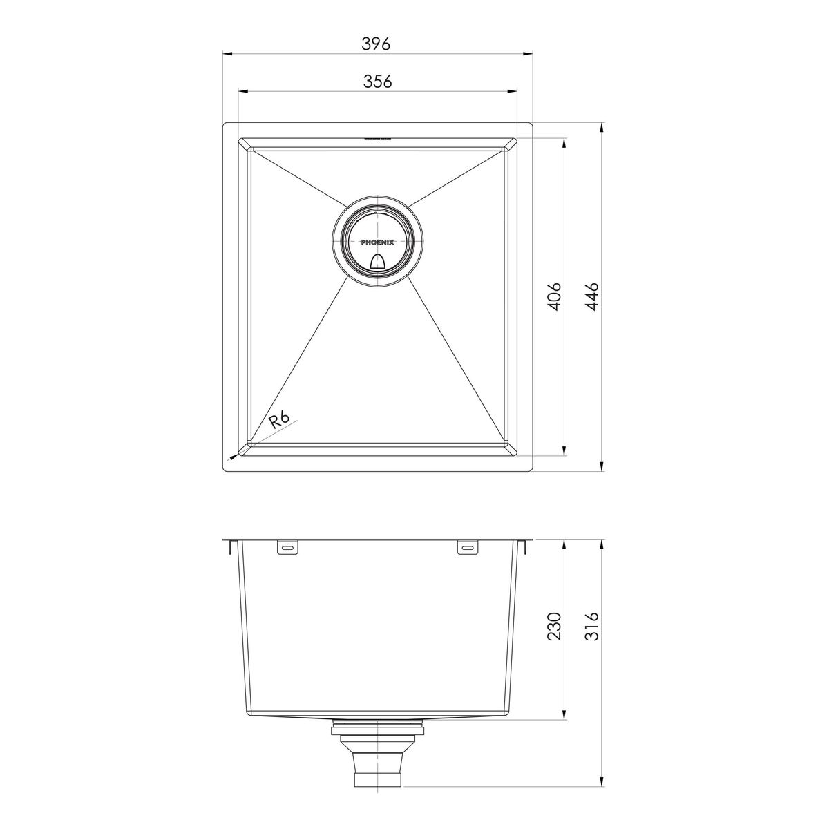 4000 Series Single Bowl Sink - Brushed Black