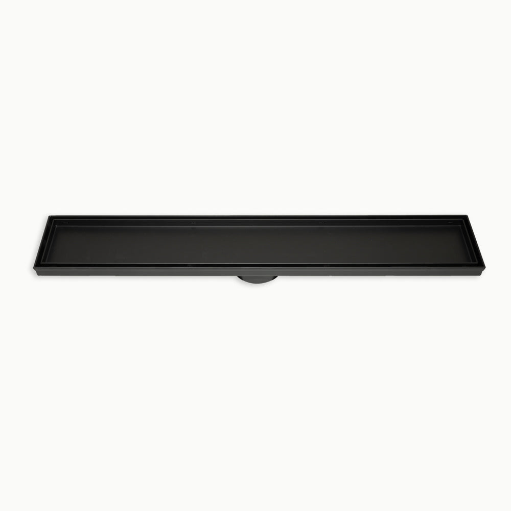 Radiant Linear Tile Insert Floor Grate (Matt Black) 100mm x 800mm (38mm Outlet)