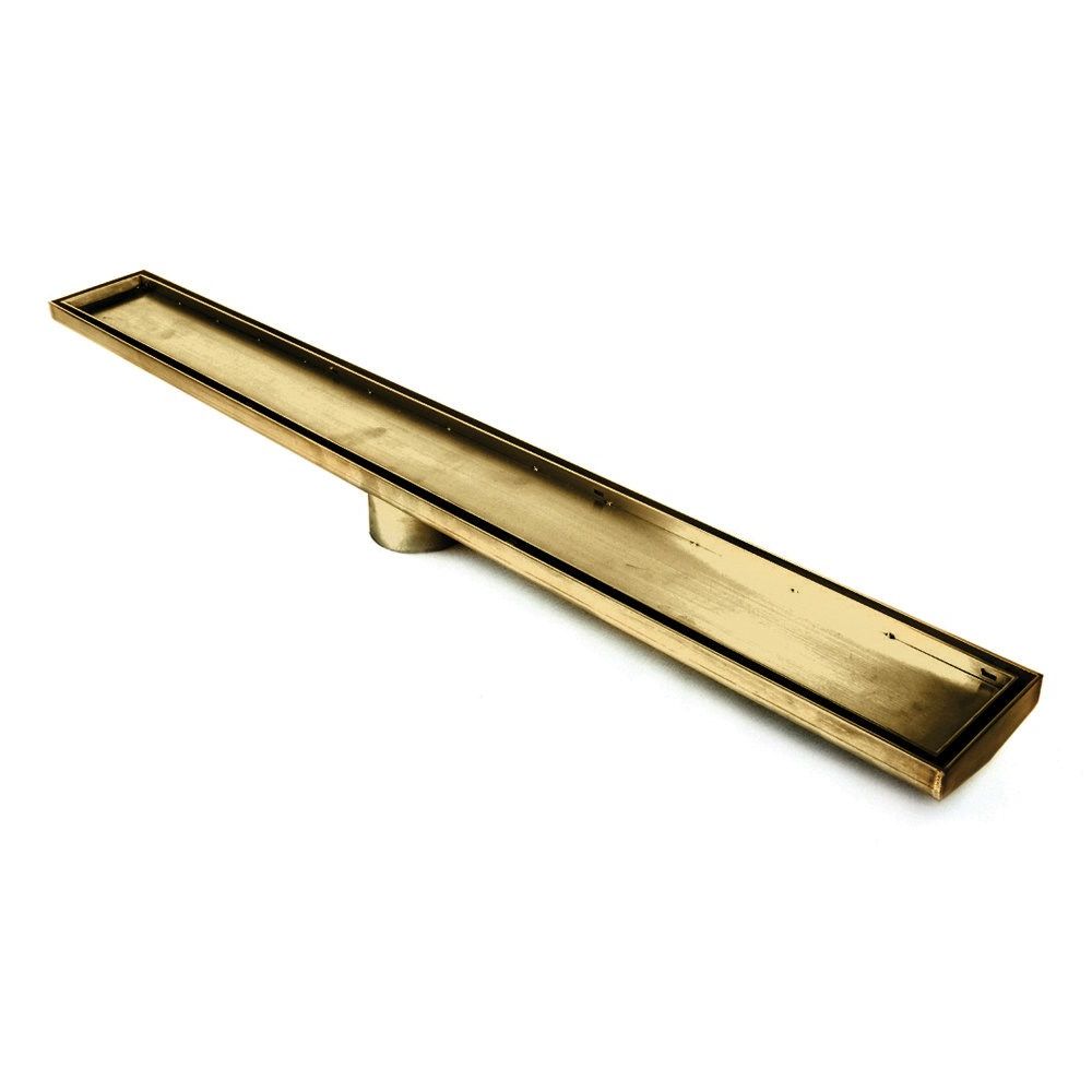 Tile Insert Linear Shower Grate 316-GLD-RGL-800-74 Brushed Gold