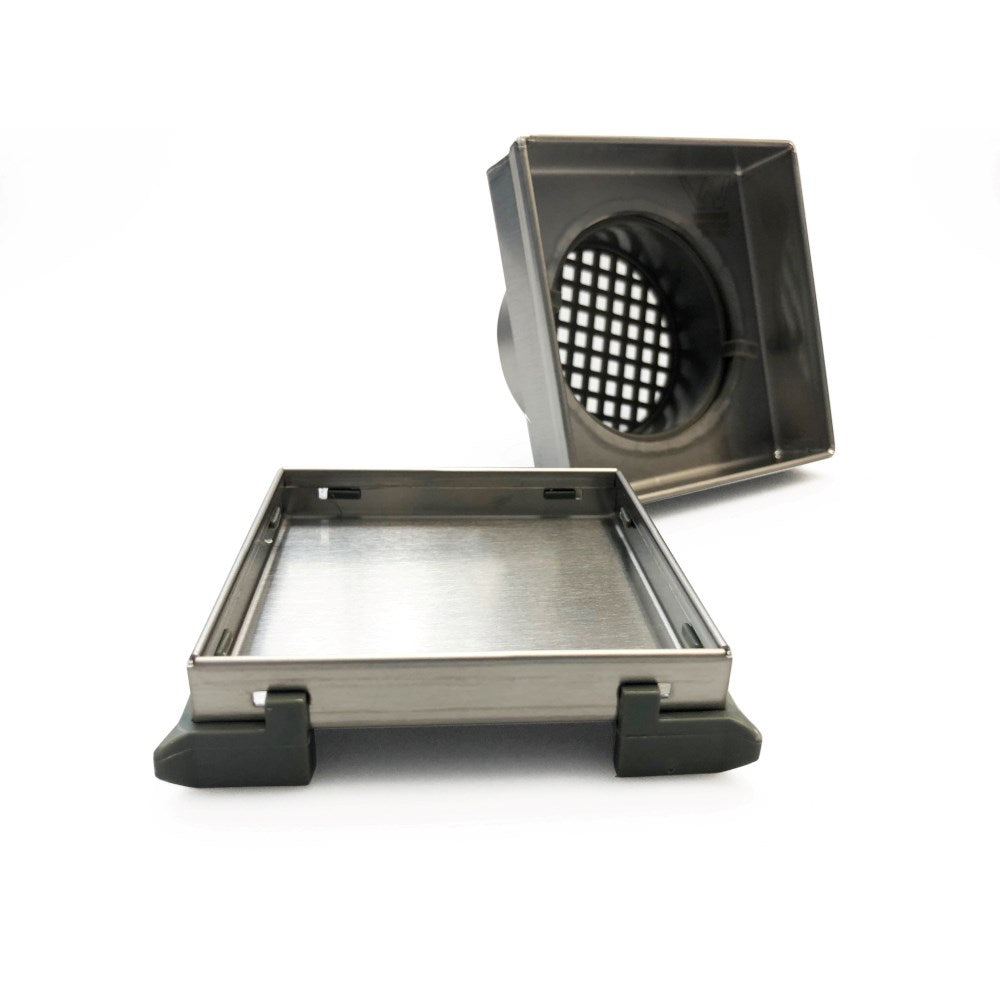Tile Insert Square Shower Grate 316-RGS-100-38 Mirror Polished