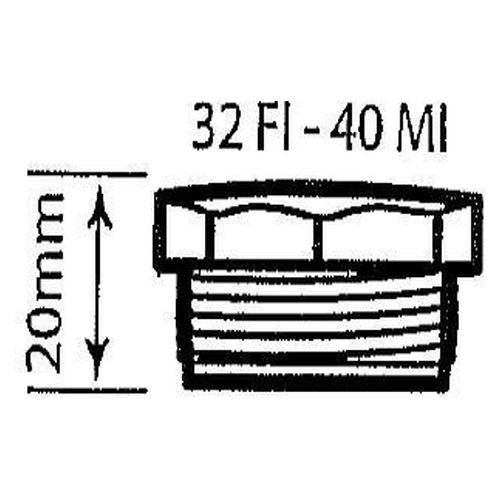 Chrome Bottle Trap Bush 32FI - 40MI