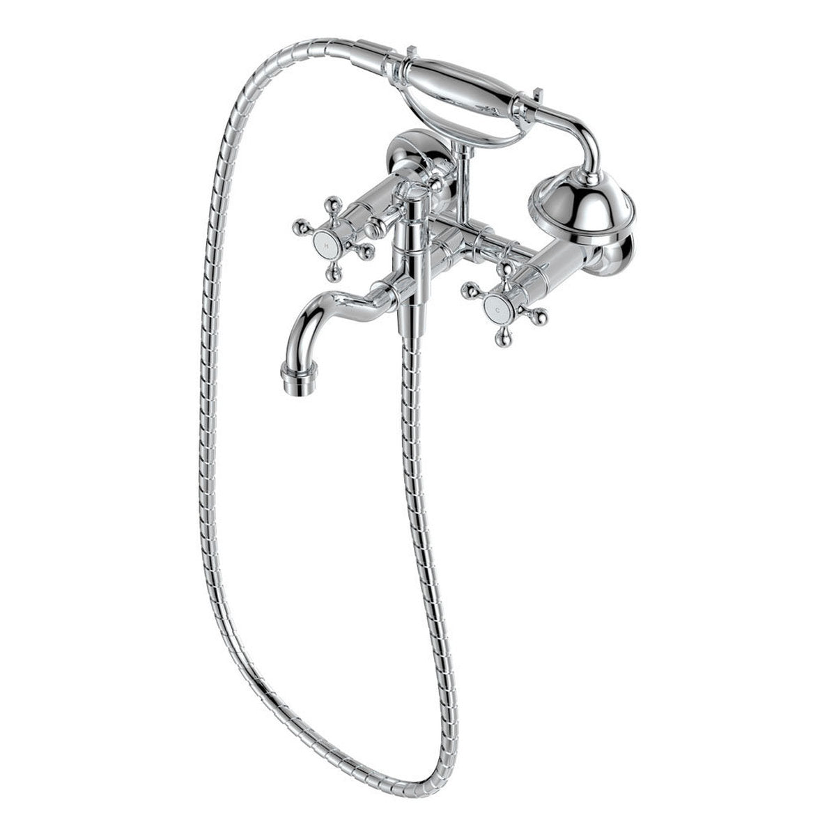 Fienza Lillian Exposed Bath Tap Set With Hand Shower, Chrome